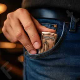 first dot Premium Burj Al Arab Jet Torch Lighter – Elegant Brown Finish Stylish Windproof Jet Flame Lighter – Dubai Inspired Embossed Pocket Lighter image 4