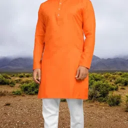 Men Solid Cotton Blend Straight Kurta-image-30