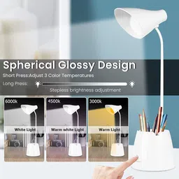 hasthip USB LED Desk Lamp 3-Color Desk Lamp with Dimmable Brightness Study Lamp image 4