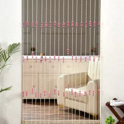 mk creative store 213.36 cm (7 ft) Door Velvet, Cotton, PVC Semi Transparent Curtain Single Curtain image 2