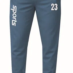 flyzen Men Solid Grey Track Pants image 3