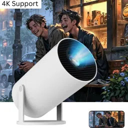 SACRO Smart Projector for Home 4K Support Rotabable Design withApp Netflix,YouTubeX218 (4500 lm / 1 Speaker / Wireless / Remote Controller) Portable Projector-image-52