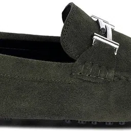 louis stitch Green Italian Suede Leather Casual Loafers for Men (ITSUD) Size 6 Loafers For Men image 4