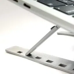 Simcotrack Foldable Laptop Stand, Anti-Slip Silicone Pads, Holds 5kg Adjustable 6 Levels Aluminium Desk Stand Laptop Stand with Adjustable Height Compatible with Universal Laptops image 2