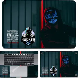 dzazner Fullbody 4-Piece Laptop Skin Wrap Decal Vinyl Sticker Compatible for MacBook Pro 16 inch A2141 2019 Release (hacker anonymous bar) Precision Cut Vinyl Laptop Decal 16-image-15