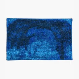 BIANCA Navy Blue & Blue Patterned 1600GSM Anti-skid Bath Rugs image 2