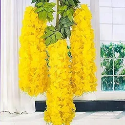 well art gallery Yellow Westeria Artificial Flower image 3