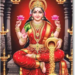 Lakshmi Wall Poster for Home Decor | Divine Maa Laxmi Photo 12x18 Inch | Spiritual Hindu Wall Art Paper Print-image-61