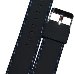 SURU U186 Elite Plain Blue Nylon Stitch Ogive Tip 24 mm Silicone Watch Strap-picture-26