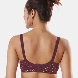 Sonari Pack Of 2 Navy Blue & Purple Abstract Cotton Blend T-Shirt Bras nivyanbluewine32C image 3