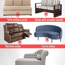 HOKIPO Grey & Black Printed 2-Seater Sofa Cover With Arms image 4