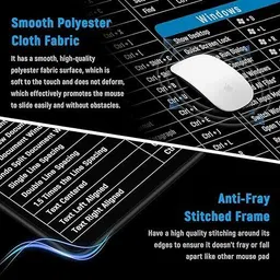 LAHIMO English Shortcut Keys Deskpad Office Shortcut Keys Large Computer Mouse Mat Non Slip Base Dual Sided Mousepad image 4