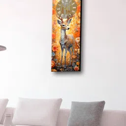 OLIVE TREE Orange & Yellow Printed Contemporary Wooden Rectangle Analogue Wall Clock image 5