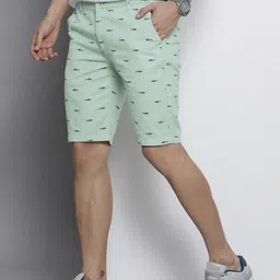 the indian garage co. Printed Men Green Chino Shorts image 2