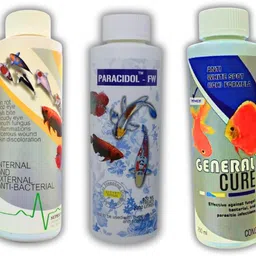 Aquatic Remedies Combo of(Bactonil + General Cure + Paracidol) 220ml Each Aquatic Plant Fertilizer-image-2