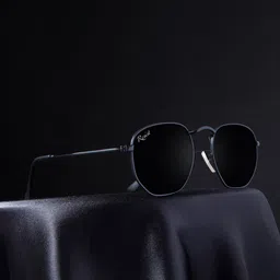 RESIST EYEWEAR Unisex Rectangle Sunglasses with UV Protected Lens FRANCIS BLACK BLACK3 image 2