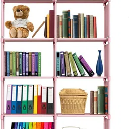 thos 10 Layer Simple Bookshelf/Multipurpose Rack/Children Bookcases/File Rack for Office/Storage Organizer/Cabinet Shelves for Bedroom Office Living Room Metal Open Book Shelf image 2