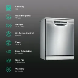 BOSCH Series 6 14 Place Settings Free Standing Dishwasher with Triple Rackmatic System (Silver Inox) image 3