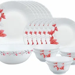 larah by borosil Pack of 19 Opalware Ruby Dinner Set-picture-42