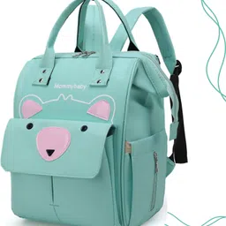 bembika Diaper Bags for Mom and Dad Multi-Function Waterproof and Large,Bear berry Green Backpack image 4