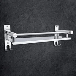 Kitchen Shelf/Bathroom Shelf and Rack/Bathroom Accessories Chrome Finish SILVER Towel Holder-image-53