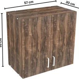 speciality panels 2 Doors Modular Wall Cabinet with Termites Resistance Engineered Wood Semi-Open Book Shelf image 4