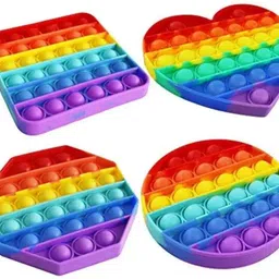 vakra Pop It Fidget Toys,Push Pop Bubble Fidget Sensory Toy,Autism Special Needs Silicone Stress Relief Toy,Great Fidget Toy Sensory Toys Novelty Gifts for Girls Boys Kids Adults 4 Pcs Combo-picture-21