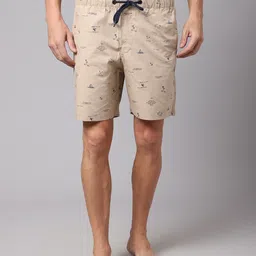 cantabil Printed Men Beige Bermuda Shorts-picture-14