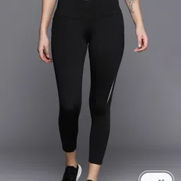 HRX by Hrithik Roshan Cropped Running Tights with Reflective Detail image 1