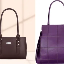 Women Brown, Purple Shoulder Bag-image-3