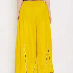 omaya Women Relaxed Yellow Viscose Rayon Trousers image 2