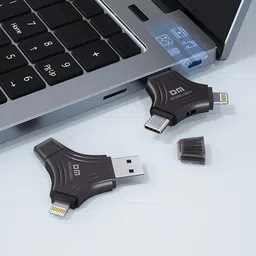 DM APD006 256GB 3 in 1 USB 3.0 Fasionable Triangle Pendrive For IOS, PC, Maccbook 256 GB OTG Drive Compatible with Desktop Computer, Audio Player, Mobile, Netbook, Tablet, Television USB 3.0 Metal Case image 3