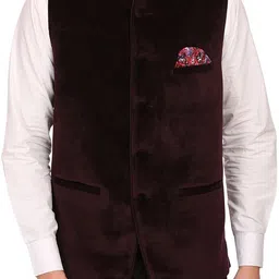 Self Design Men Waistcoat-image-9
