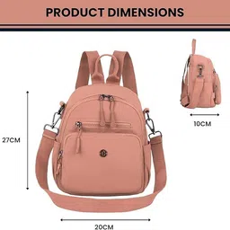 ts with techsun Small 4 L Backpack Women's Small Sling Bag Mini Travel Shoulder Casual Backpack Bag image 3