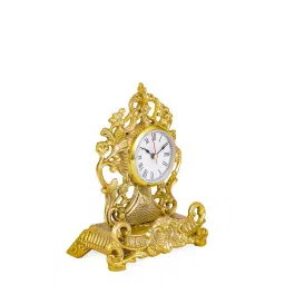 home4u Sable Golden Aluminium Table Clock image 4