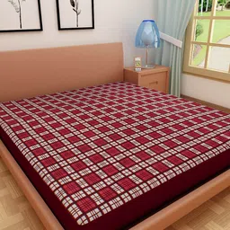 DREAM CARE Red & Brown Printed Mattress Protector-picture-36