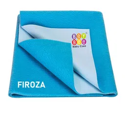 BeyBee Kids Blue Solid Waterproof Dry Sheet Cotton Mattress Protector-image-88