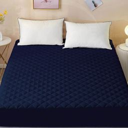 DREAM CARE Blue Cotton Single Bed Mattress Protector-picture-23