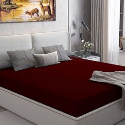 DREAM CARE Cotts Wonder Maroon Waterproof Double King Mattress Protector-picture-38