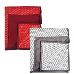 Adbeni Kids Maroon & Grey 2 Pieces Printed Waterproof Mattress Protector-picture-12