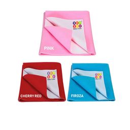 BeyBee Kids Pack of 3 Red Pink & Blue Solid Waterproof Dry Sheet Cotton Mattress Protector-picture-1