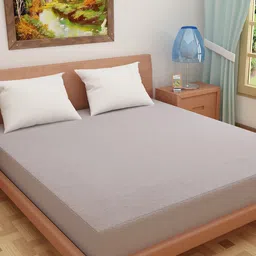 DREAM CARE Grey Cotton Waterproof Single Bed Mattress Protector-picture-25