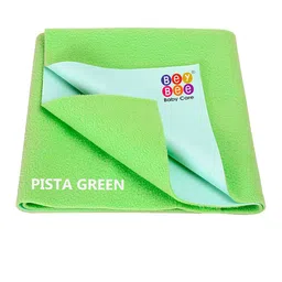 BeyBee Unisex Kids Green & Blue Solid ingle Size Water-Resistant Reusable Mattress Protector-image-8