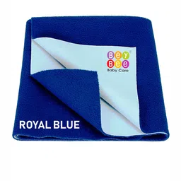 BeyBee Kids Blue Solid Waterproof Dry Sheet Cotton Mattress Protector-picture-37