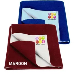 BeyBee Pack of 2 Kids Blue & Maroon Cotton Bed Protecting Mat-picture-32