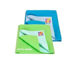 BeyBee Kids Set Of 2 Blue & Green Solid Mattress Protectors-picture-18