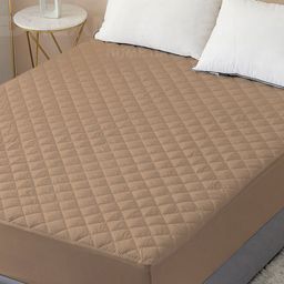 DREAM CARE Beige Quilted Cotton Single Bed Mattress Protector-picture-24