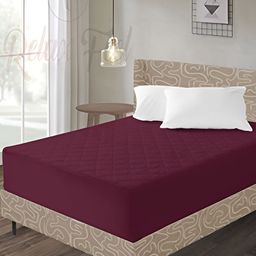 RF RELAXFEEL Maroon Fitted Water Resistant Mattress Protector-picture-13
