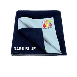 BeyBee Kids Navy Blue Solid Waterproof Dry Sheet Cotton Mattress Protector-picture-26