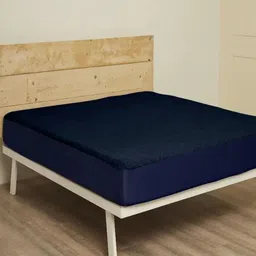 wakefit Blue Cotton Queen Waterproof Mattress Protector-image-10